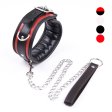 Black And Red Thick D Ring Neck Collar