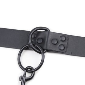 Leather Black Chain Neck Collar