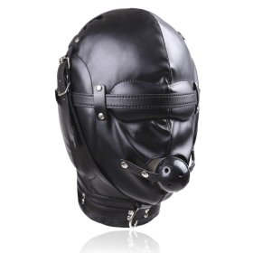 Sensory Deprivation Hood with Open Mouth Gag