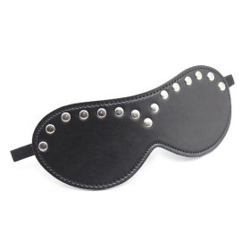 Leather Blindfold Silver Stud