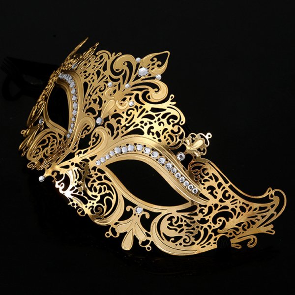 Diamante Metal Mask - Golden