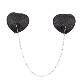Heart Shaped Black Nipple Covers With Stones