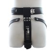 Leather Male Chastity Belt with Removable Butt Plug