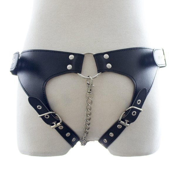 Leather & BDSM Thong with Chain