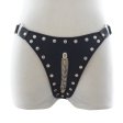 Open Outline Chain Front Leather G-String