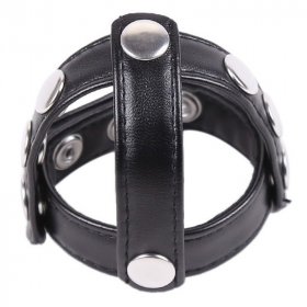 Leather Cock Ring & Ball Divider