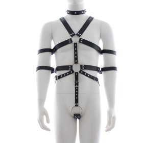 Fetish Full Body Harness With Double Cuffs