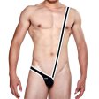 Men's One Side Stretch Bodysuit Mankini Thong