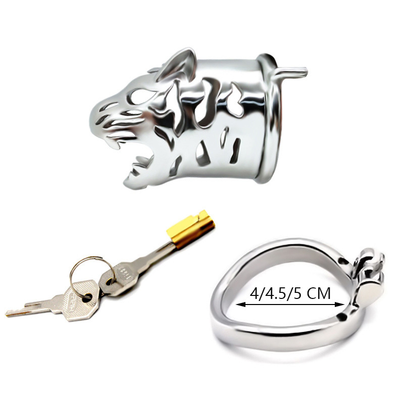 (image for) Tiger Head Bend Ring Cock Cage - Long