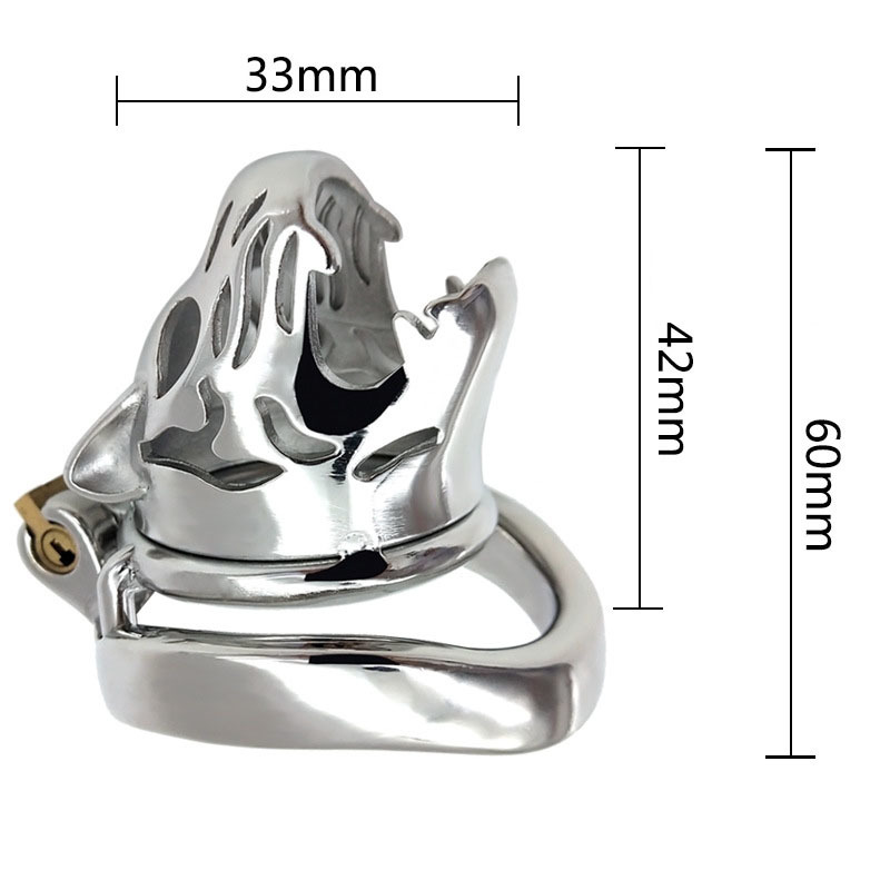 (image for) Tiger Head Bend Ring Steel Cock Cage