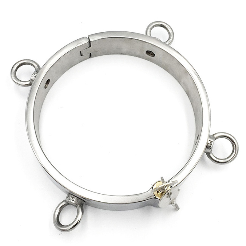(image for) Thick Iron Locking Collar With 4 Ring For Male And Female