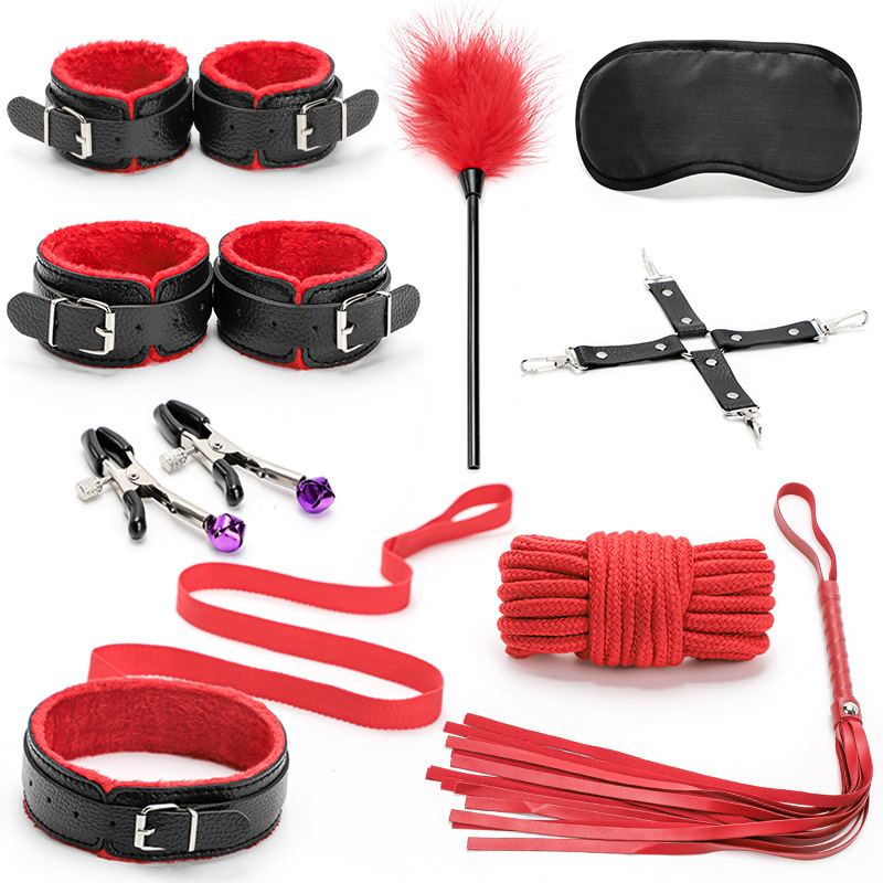 (image for) Litchi Pattern 10 Pcs Plush Bondage Kit
