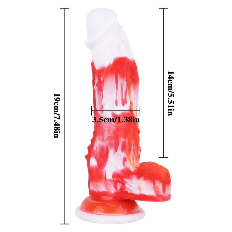 (image for) Color Mixing Silicone Dildo - 7.4"