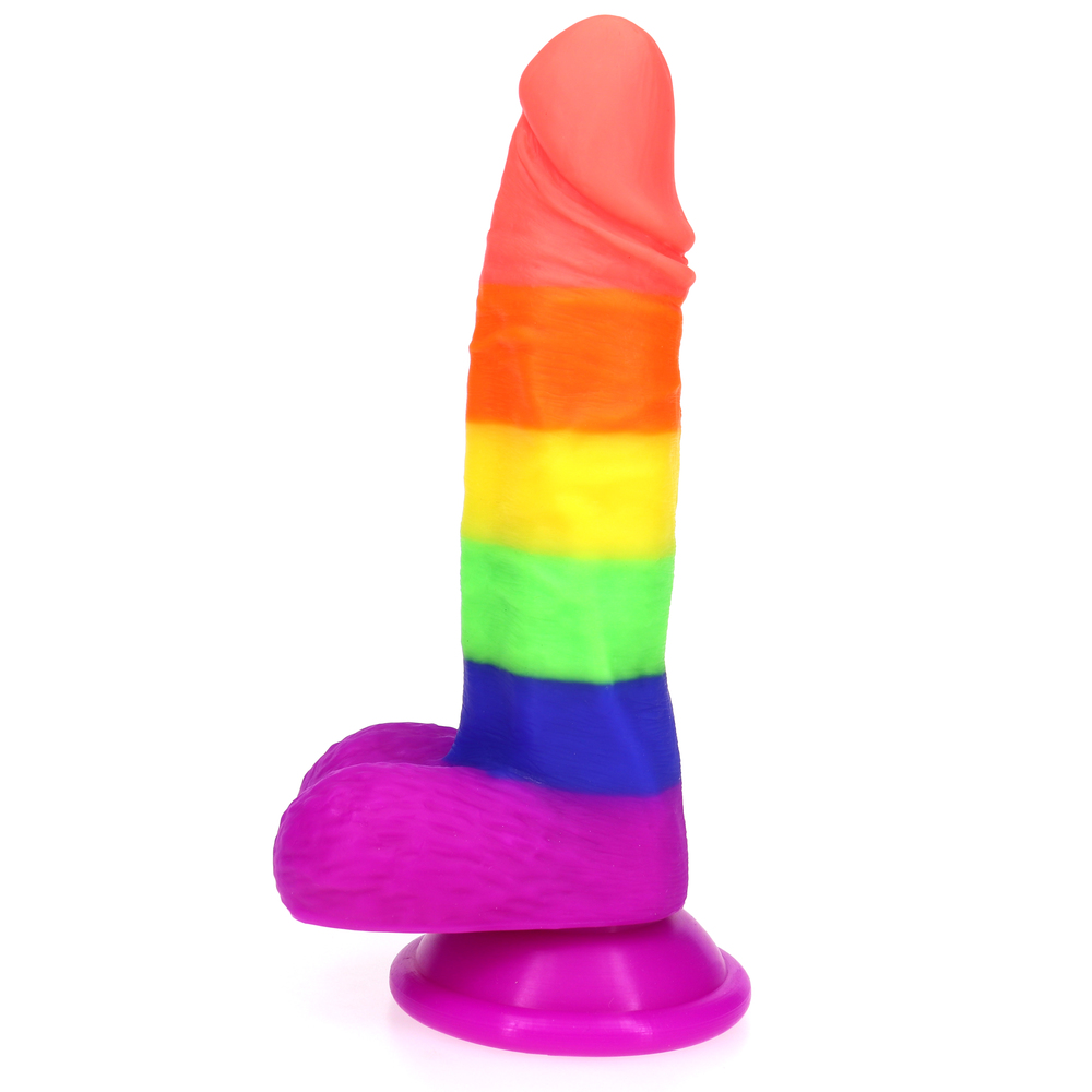 (image for) Rainbow Silicone Dildo 7.2 Inch