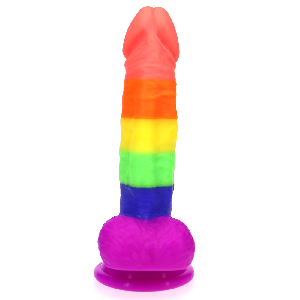 (image for) Rainbow Silicone Dildo 7.2 Inch