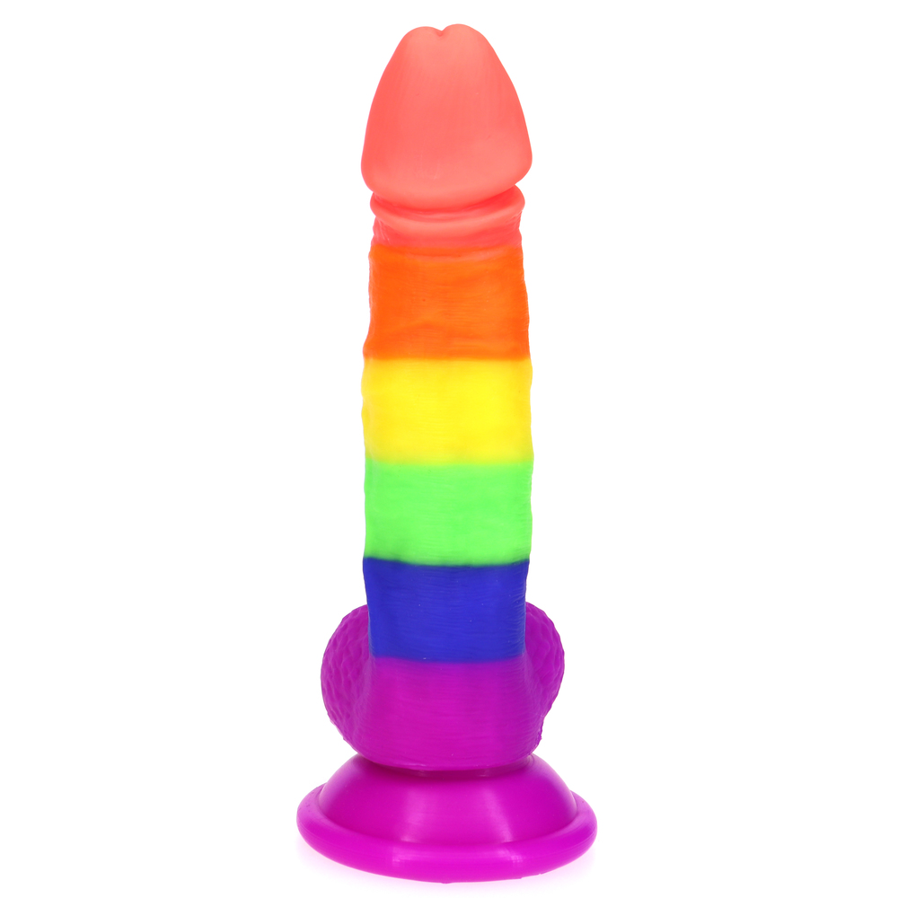 (image for) Rainbow Silicone Dildo 7.2 Inch