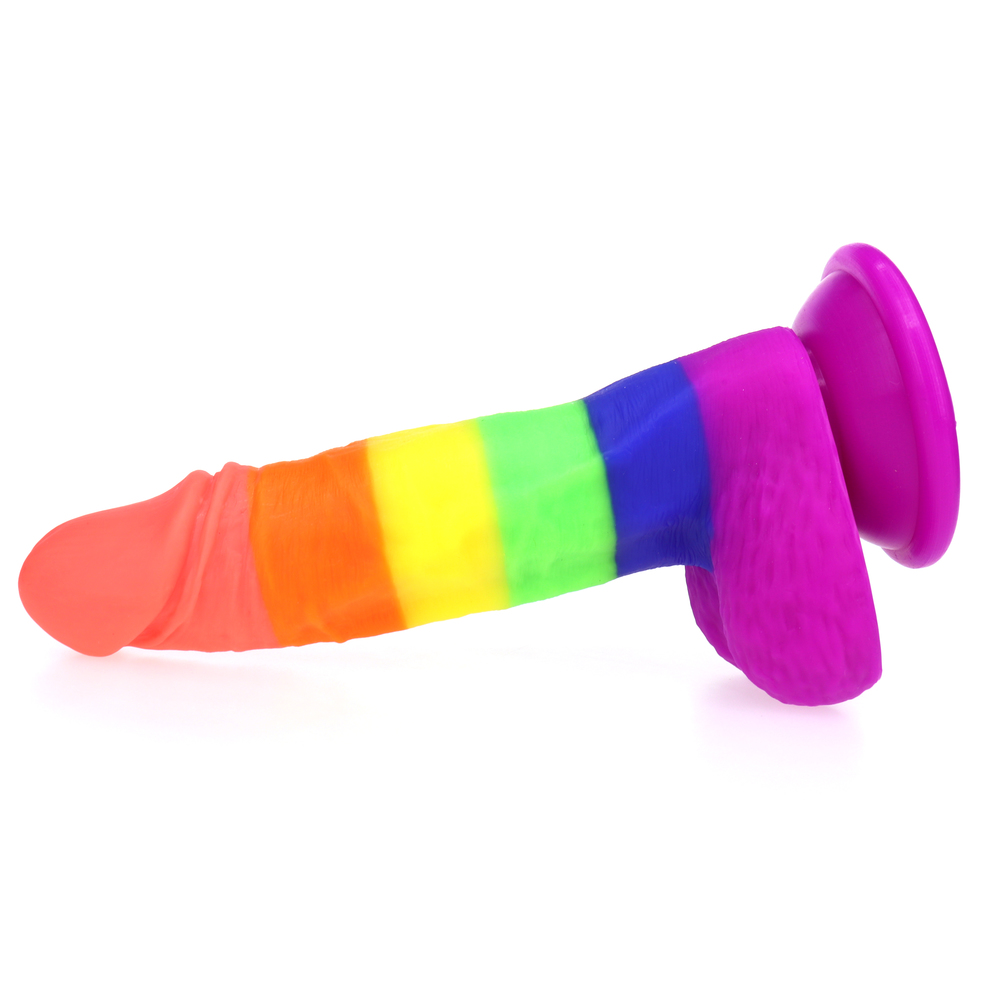 (image for) Rainbow Silicone Dildo 7.2 Inch