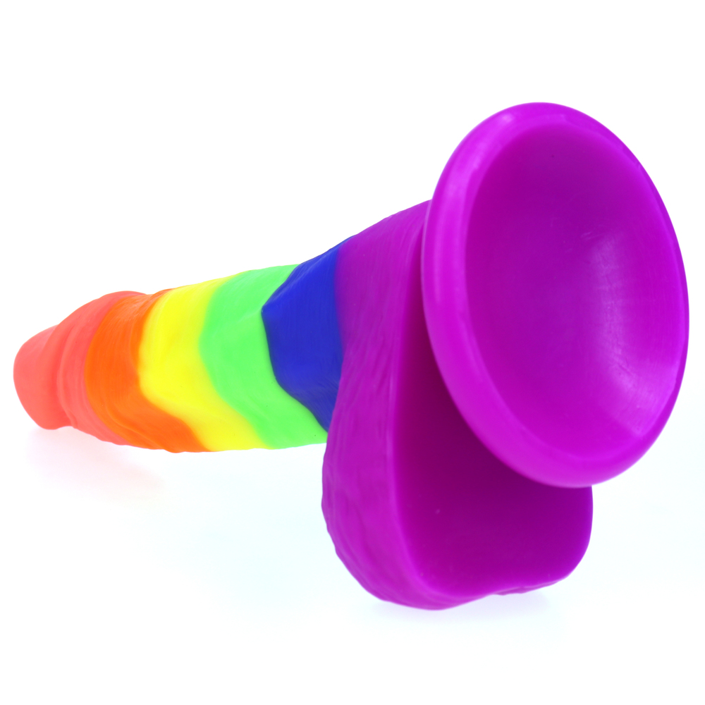 (image for) Rainbow Silicone Dildo 7.2 Inch