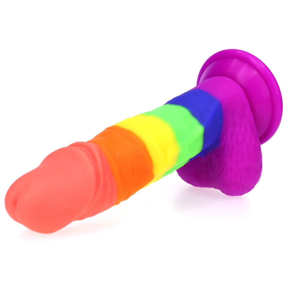 (image for) Rainbow Silicone Dildo 7.2 Inch