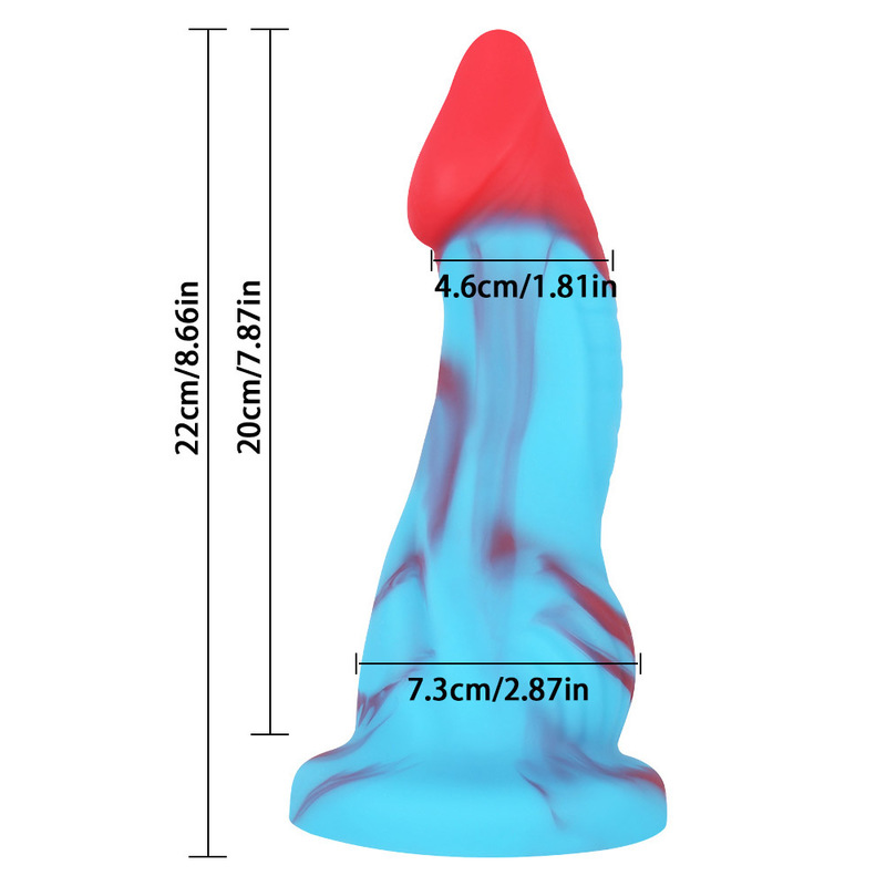 (image for) Blue And Red Realistic Dick - 22cm/8.6"