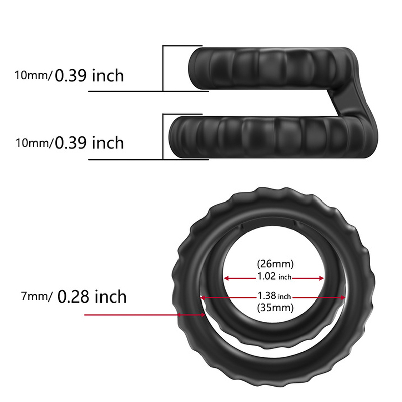 (image for) Silicone Dual Cock Ring