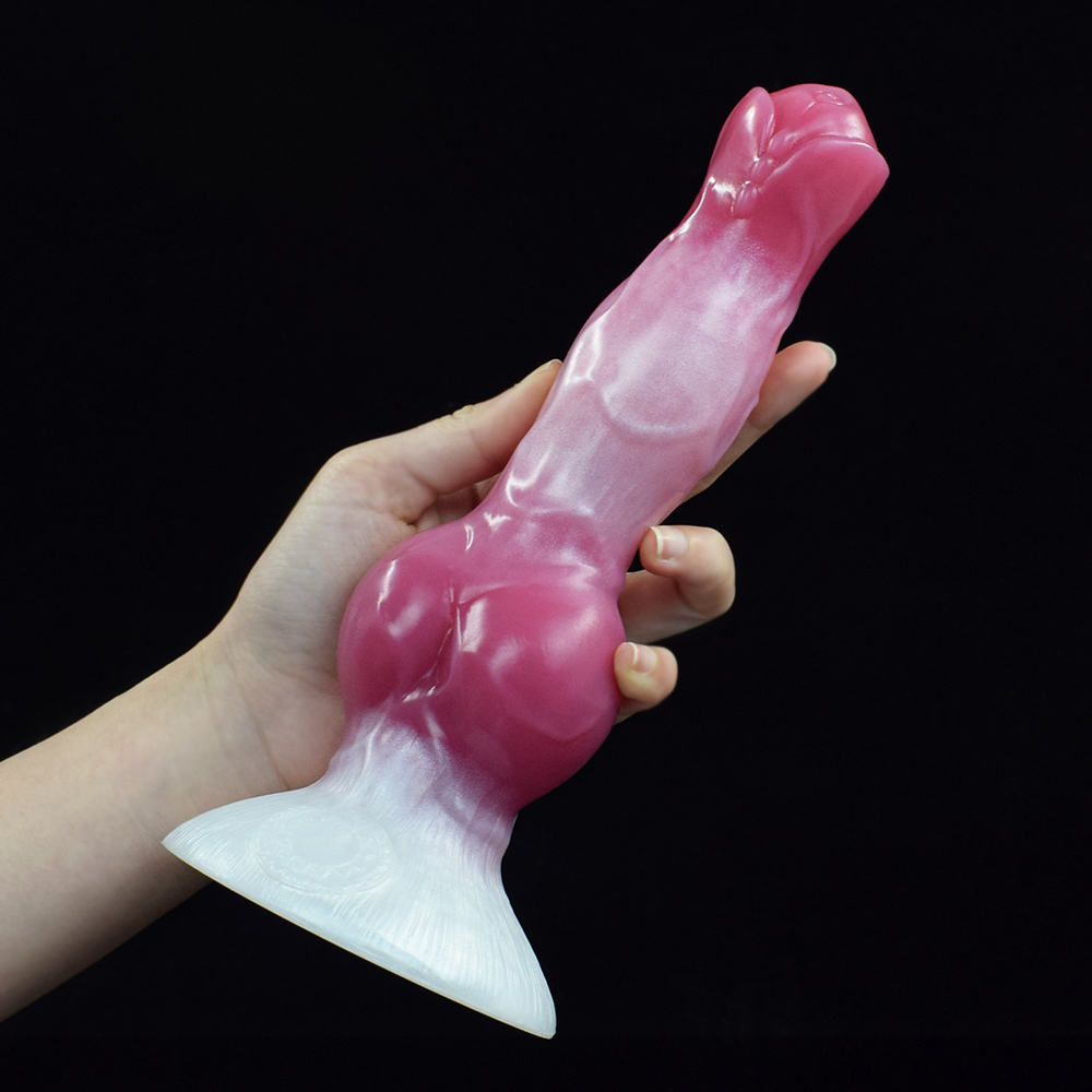 (image for) White Base Peach Silica Gel Dildo - 08