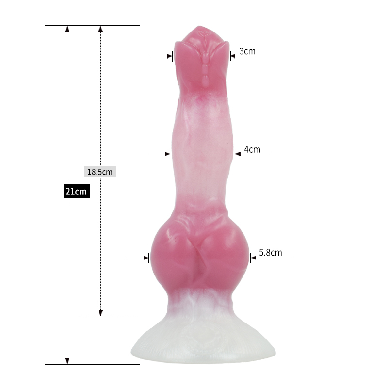 (image for) White Base Peach Silica Gel Dildo - 08