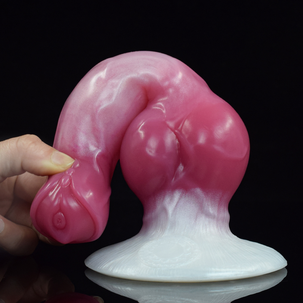 (image for) White Base Peach Silica Gel Dildo - 08