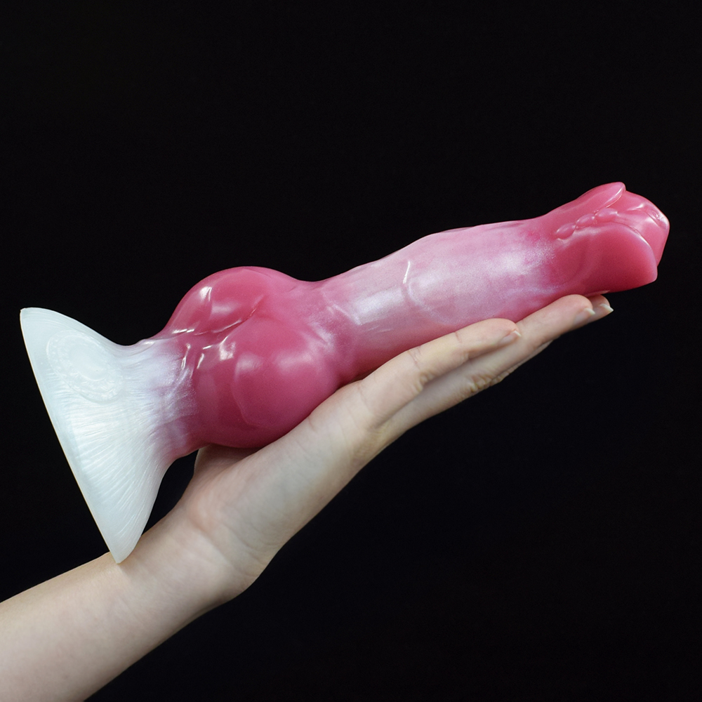 (image for) White Base Peach Silica Gel Dildo - 08