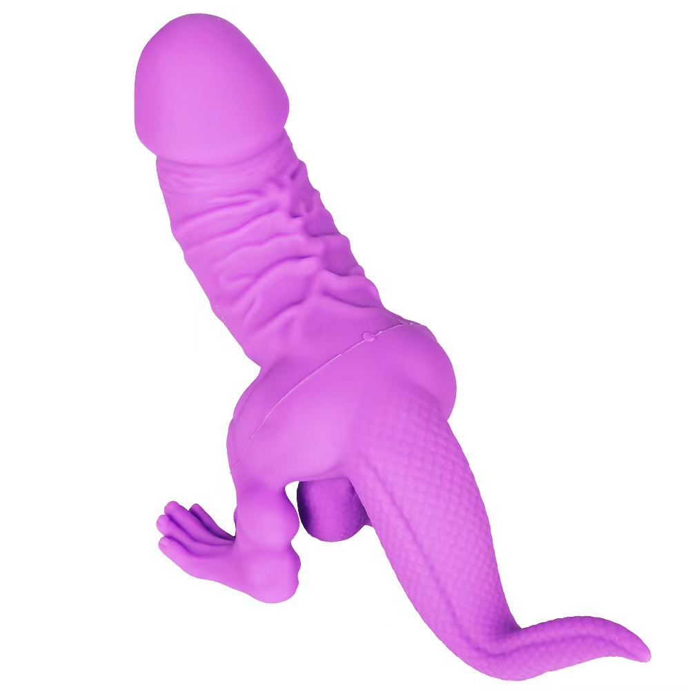 (image for) Dinosaur Silicone Dildo - Purple