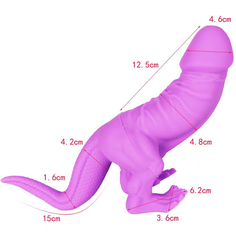 (image for) Dinosaur Silicone Dildo - Purple