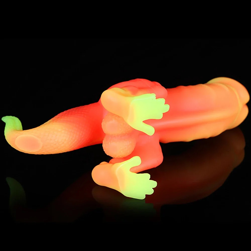 (image for) Dinosaur Silicone Dildo - Colorful