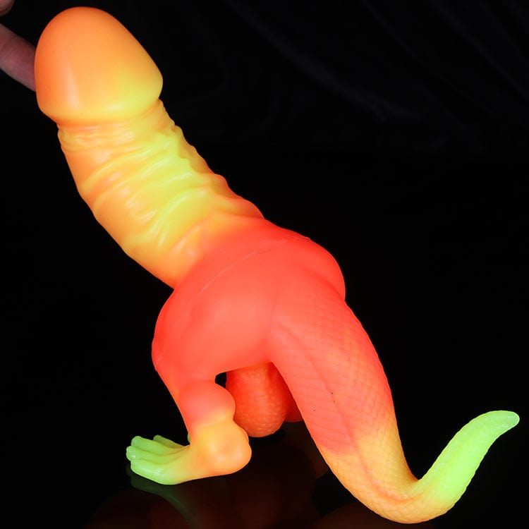 (image for) Dinosaur Silicone Dildo - Colorful