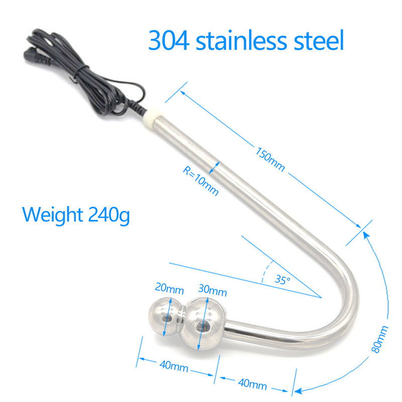 (image for) Bipolar Metal Electric Shock Anal Hook