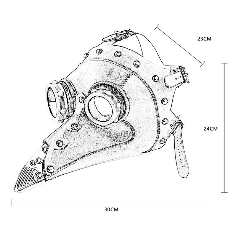 (image for) Plague Bird Doctor Mask Brown PU Leather Bird Beak Masks