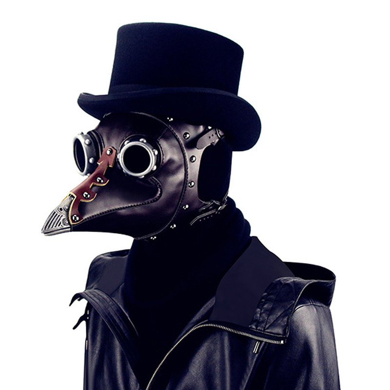 (image for) Plague Bird Doctor Mask Brown PU Leather Bird Beak Masks