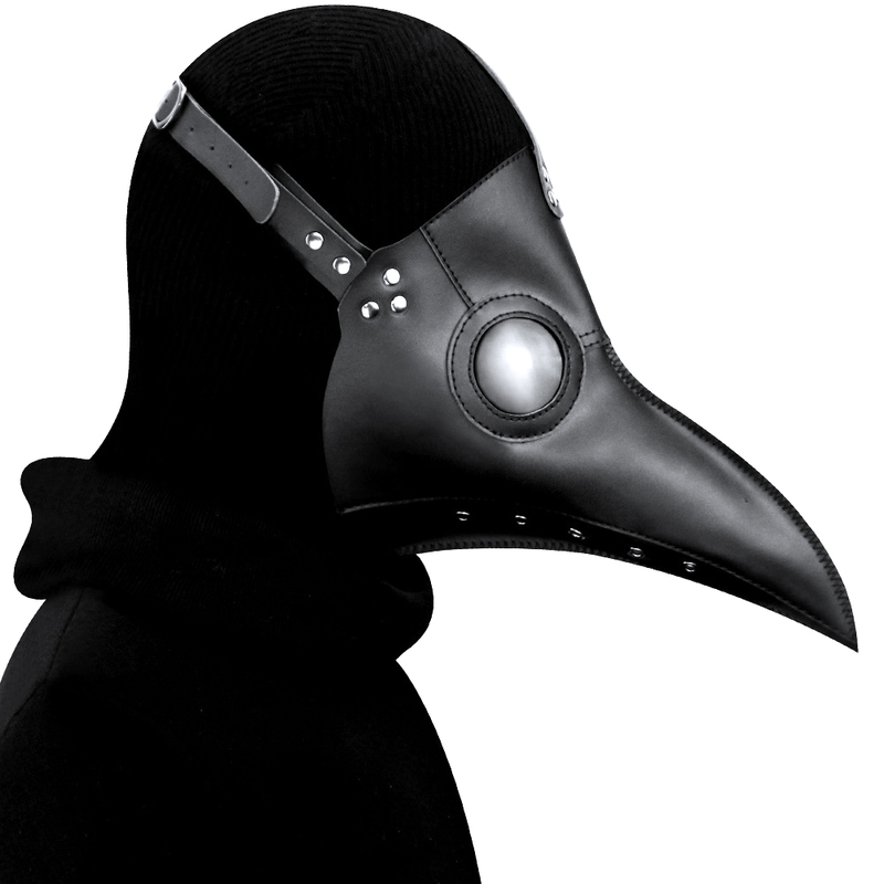 Plague Doctor Long Nose Faux Leather Venetian Mask