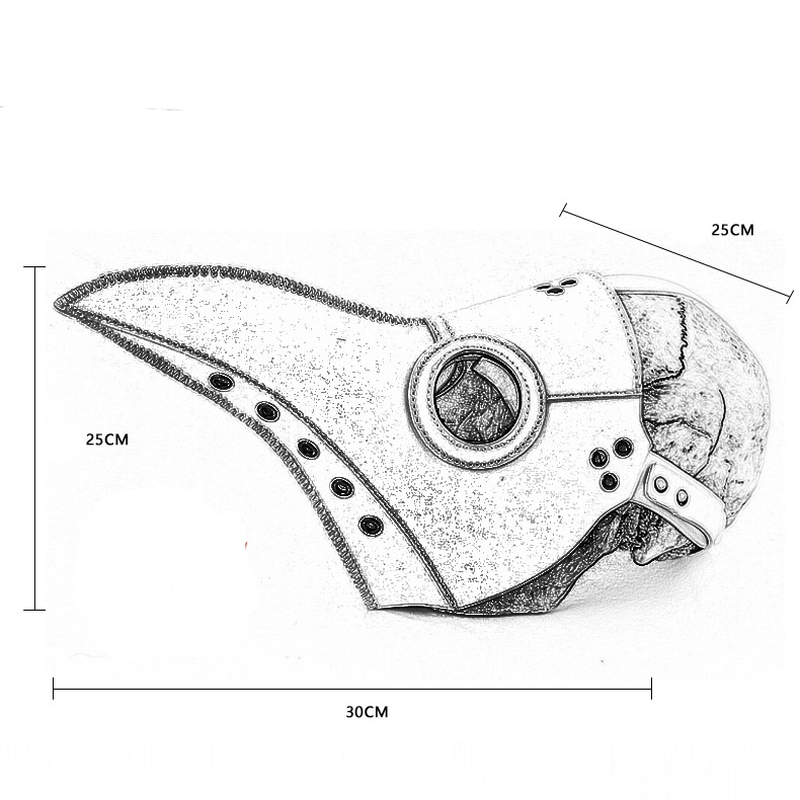 (image for) Plague Doctor Long Nose Faux Leather Venetian Mask