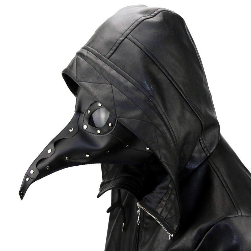 Black Plague Doctor Mask Gothic Long Nose Bird Beak