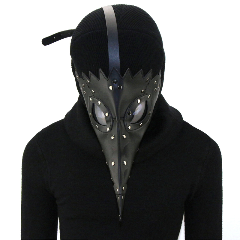 (image for) Black Plague Doctor Mask Gothic Long Nose Bird Beak