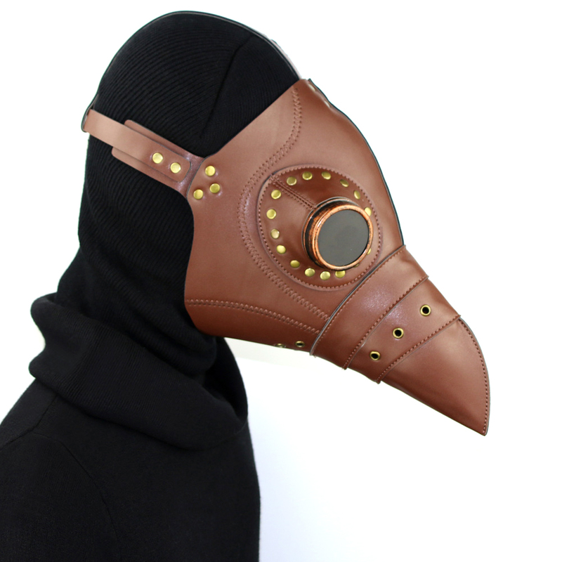 (image for) Light Brown Leather Plague Doctor Mask