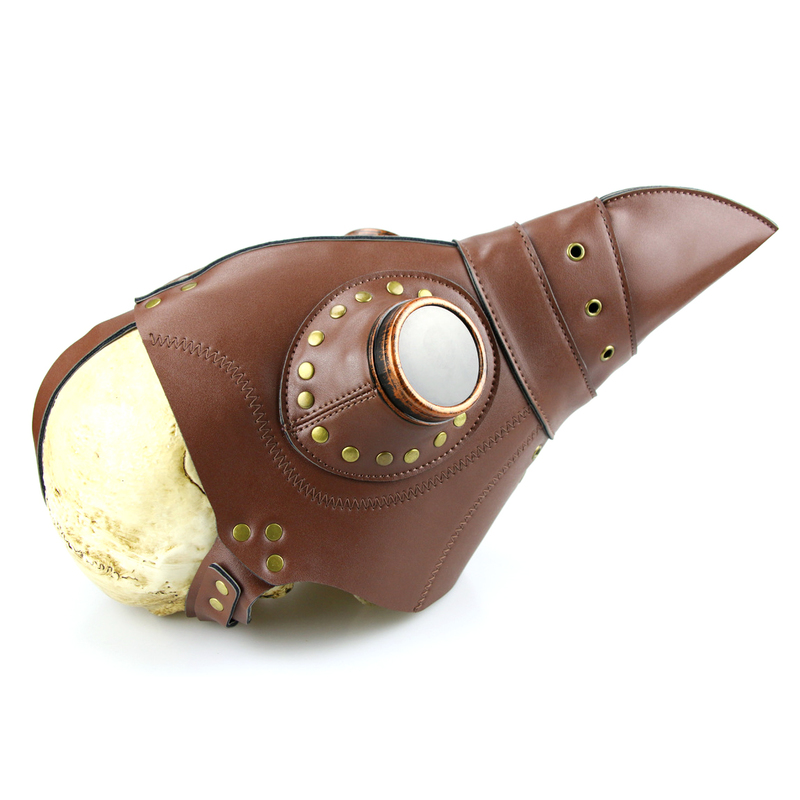 (image for) Light Brown Leather Plague Doctor Mask