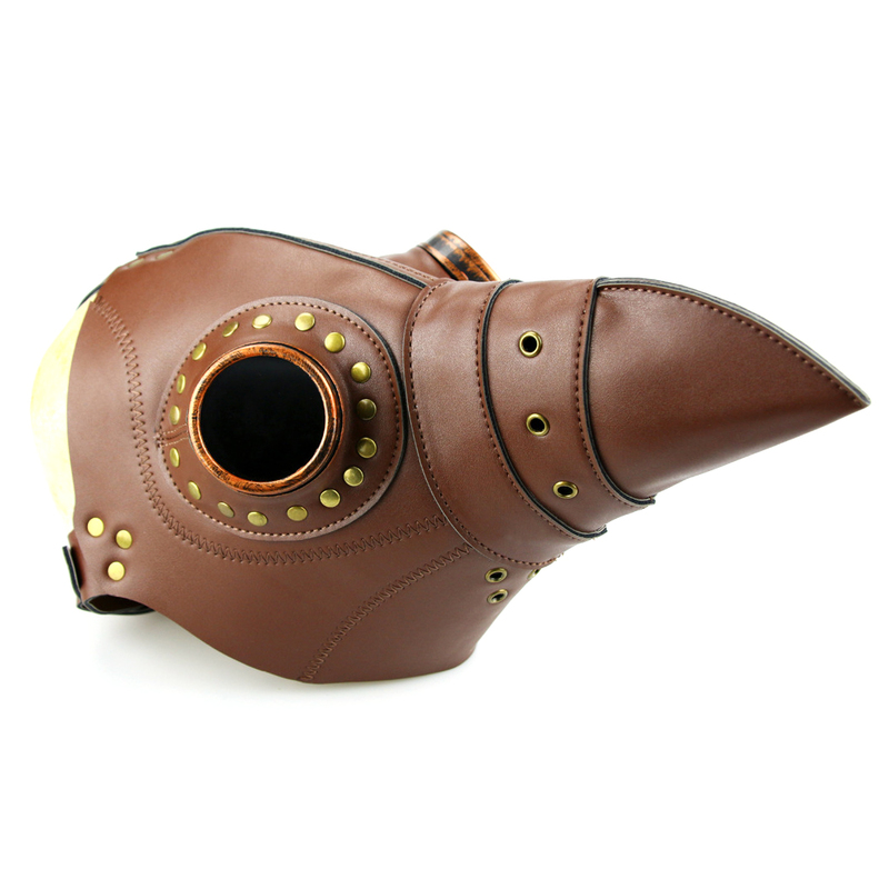 (image for) Light Brown Leather Plague Doctor Mask