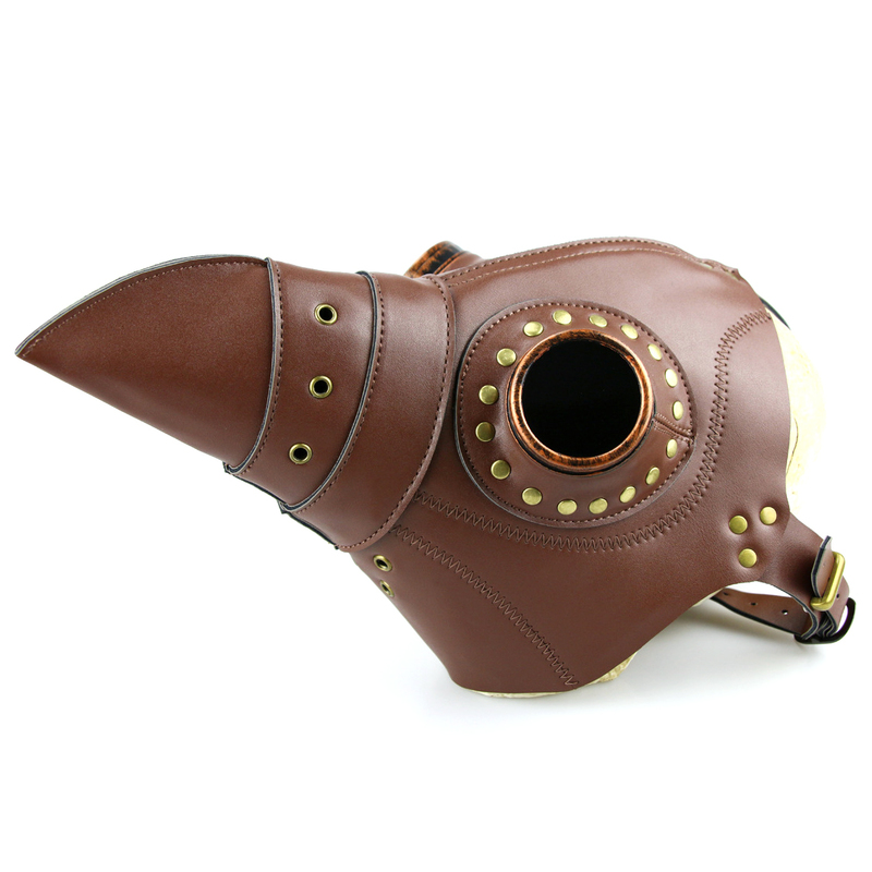(image for) Light Brown Leather Plague Doctor Mask