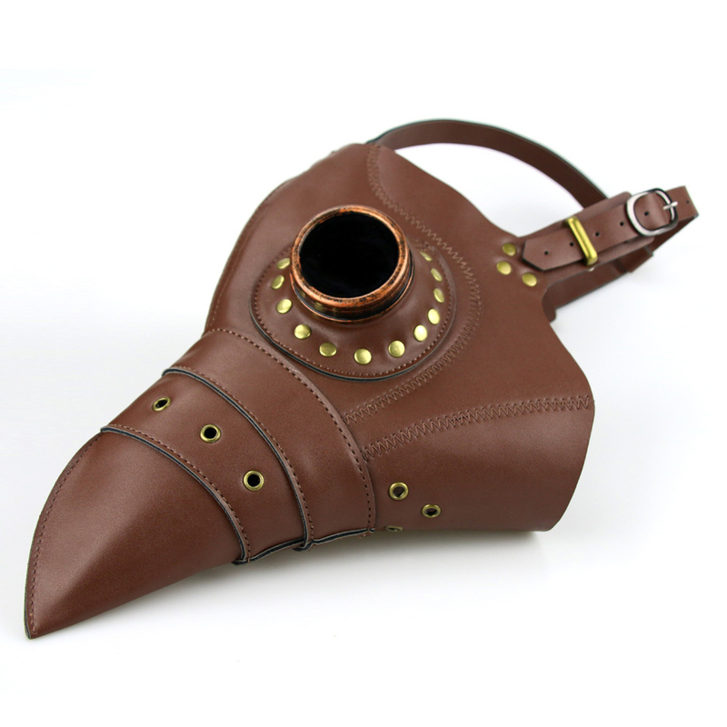 (image for) Light Brown Leather Plague Doctor Mask