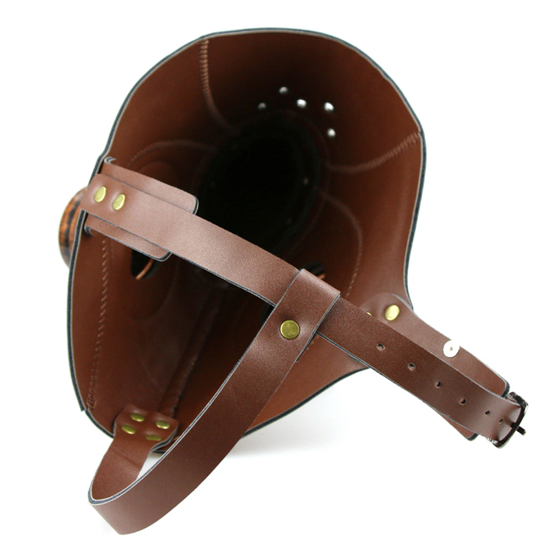 (image for) Light Brown Leather Plague Doctor Mask