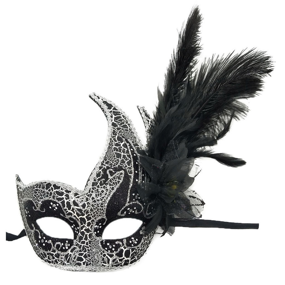 (image for) Feather Masquerade Mask - Lace