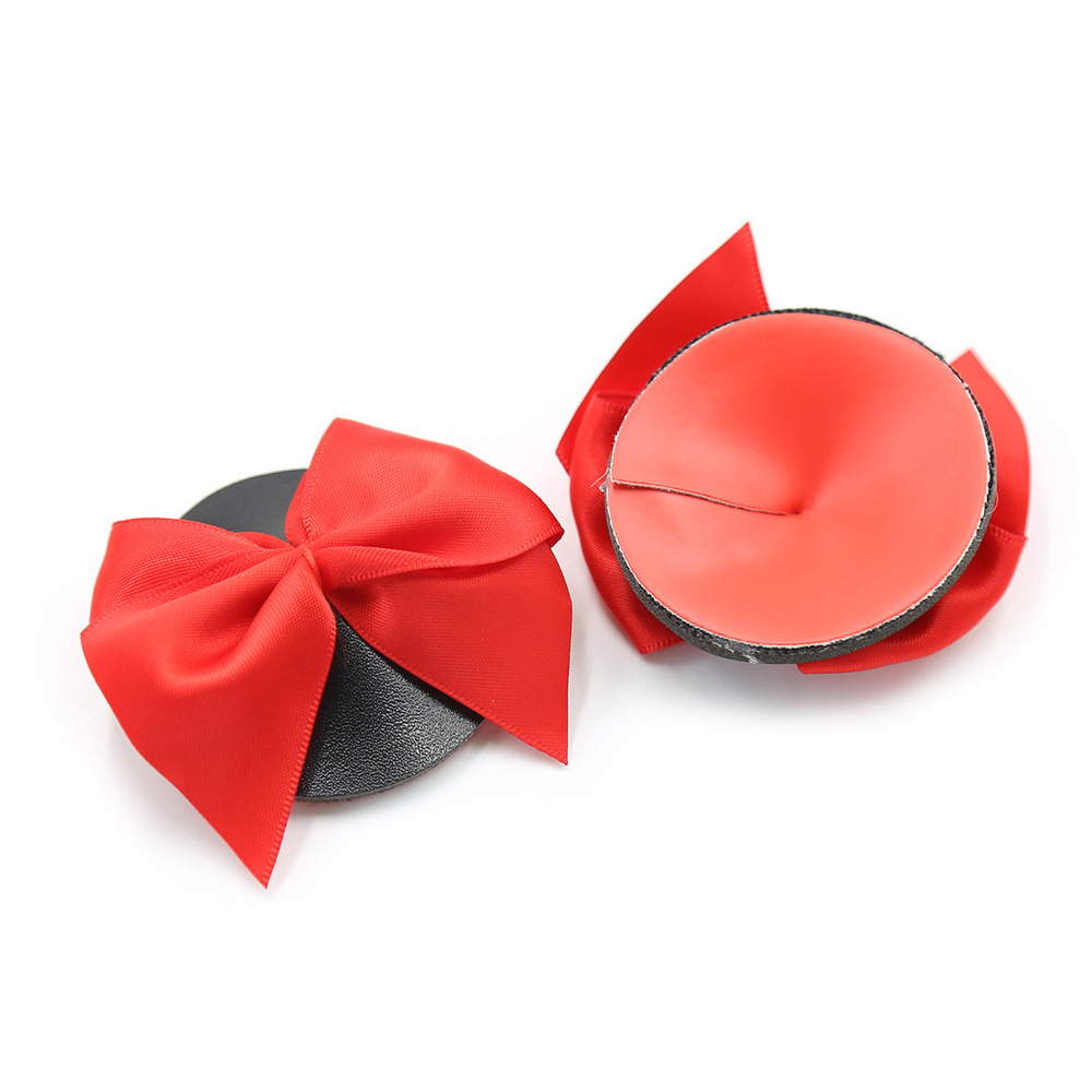 (image for) Red Bow Nipple Pasties - PVC