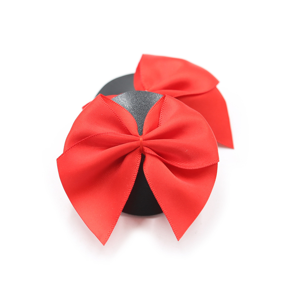 (image for) Red Bow Nipple Pasties - PVC