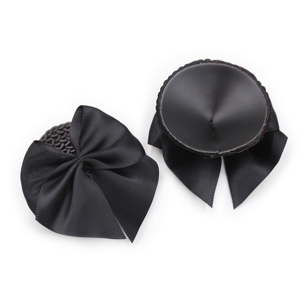 (image for) Bow Nipple Pasties - Black Scales